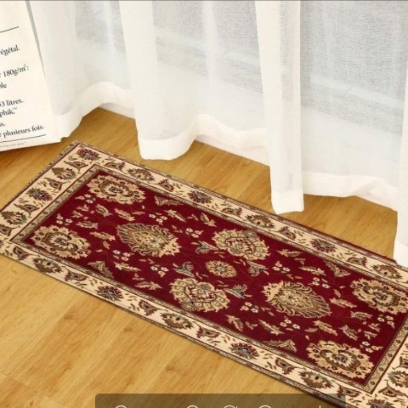 Commercial Kitchen Non Slip Flooring - Renkli Paisley Çiçekli Yolluk Halı Kaymaz