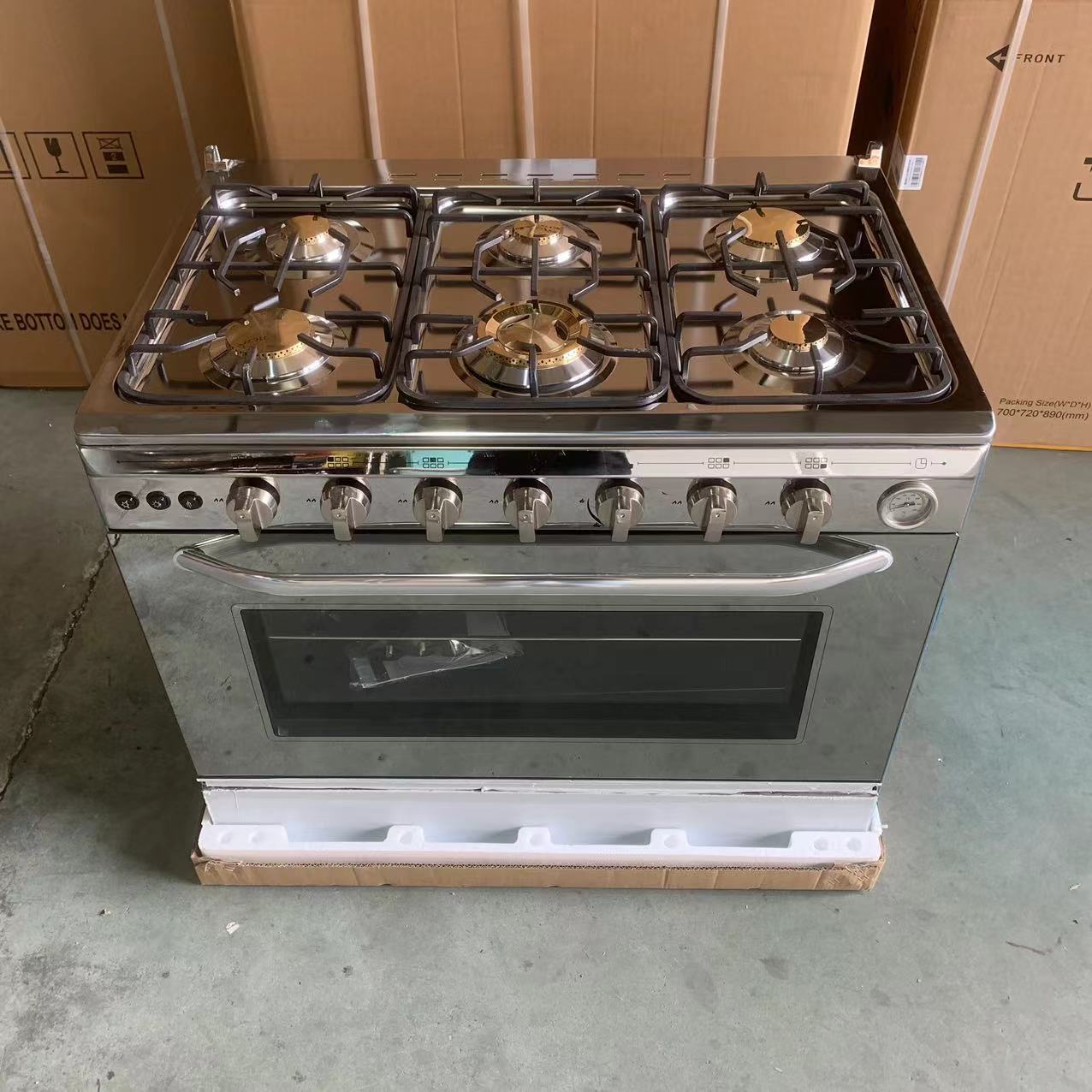 Commercial Kitchen Broiler - 6 Ocaklı Fırın 220V Ayaklı Paslanmaz