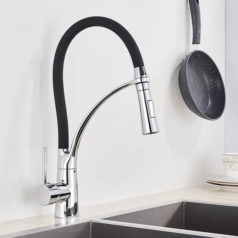 Commercial Kitchen Faucet - Mutfak Lavabo Musluğu Çekilebilir Döner Siyah