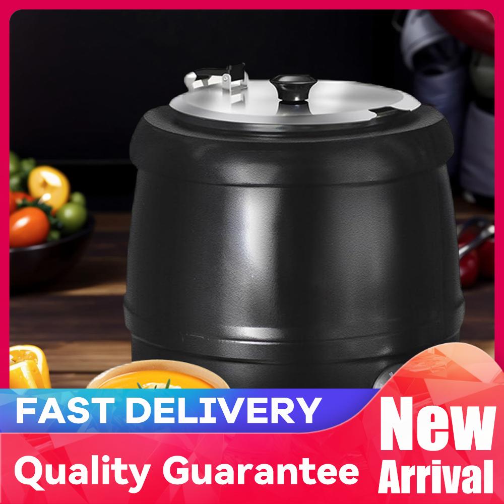 Soup Kettle Warmer - 10L Elektrikli Çorba Isıtıcısı, Kapaklı Menteşeli