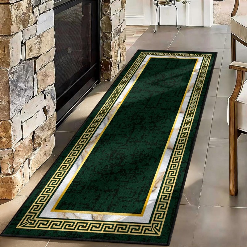 Commercial Kitchen Non Slip Flooring - Soyut Sanat Koşucu Halısı Mavi Sarı