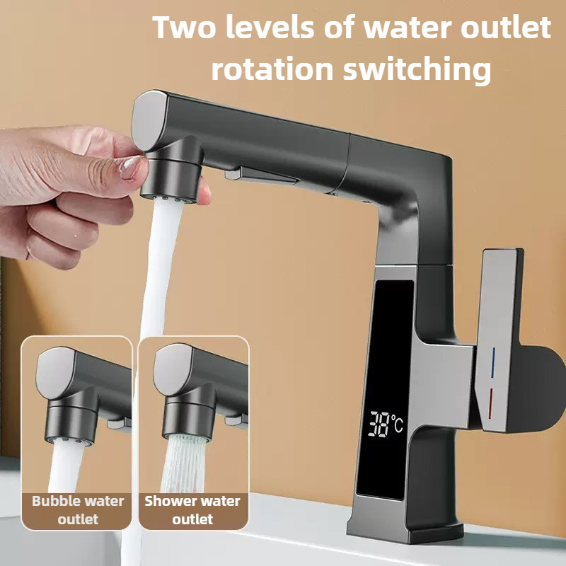 Commercial Kitchen Faucet - Dijital Ekranlı Çekmeli Musluk Akıllı Sıcaklık