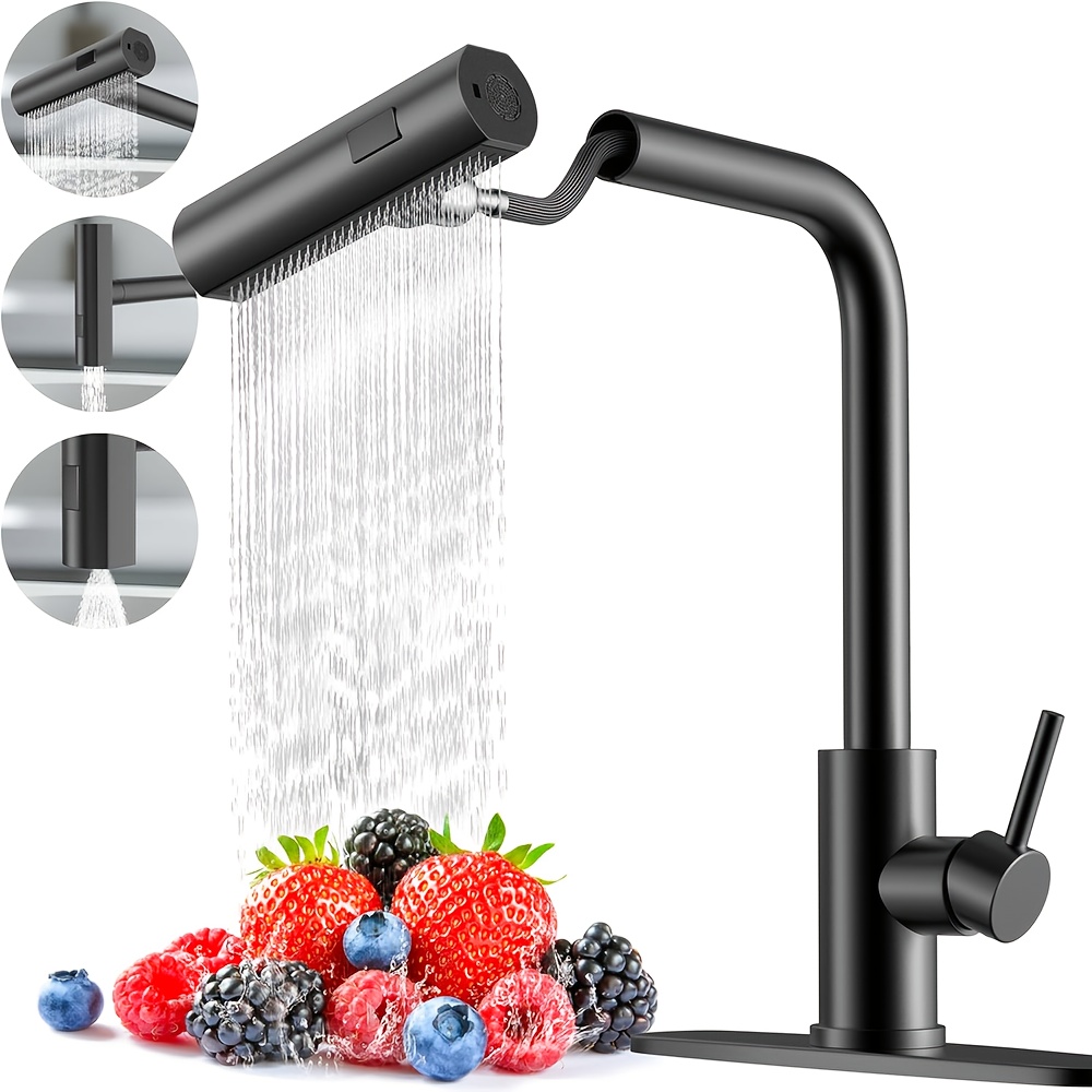 Commercial Kitchen Faucet - 1 PC Siyah Mutfak Musluk Aşağı