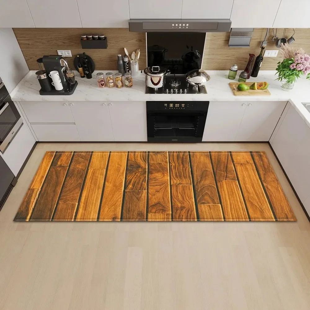 Commercial Kitchen Mats Anti Fatigue - Klasik Ahşap Desenli Baskılı Zemin Koruyucu