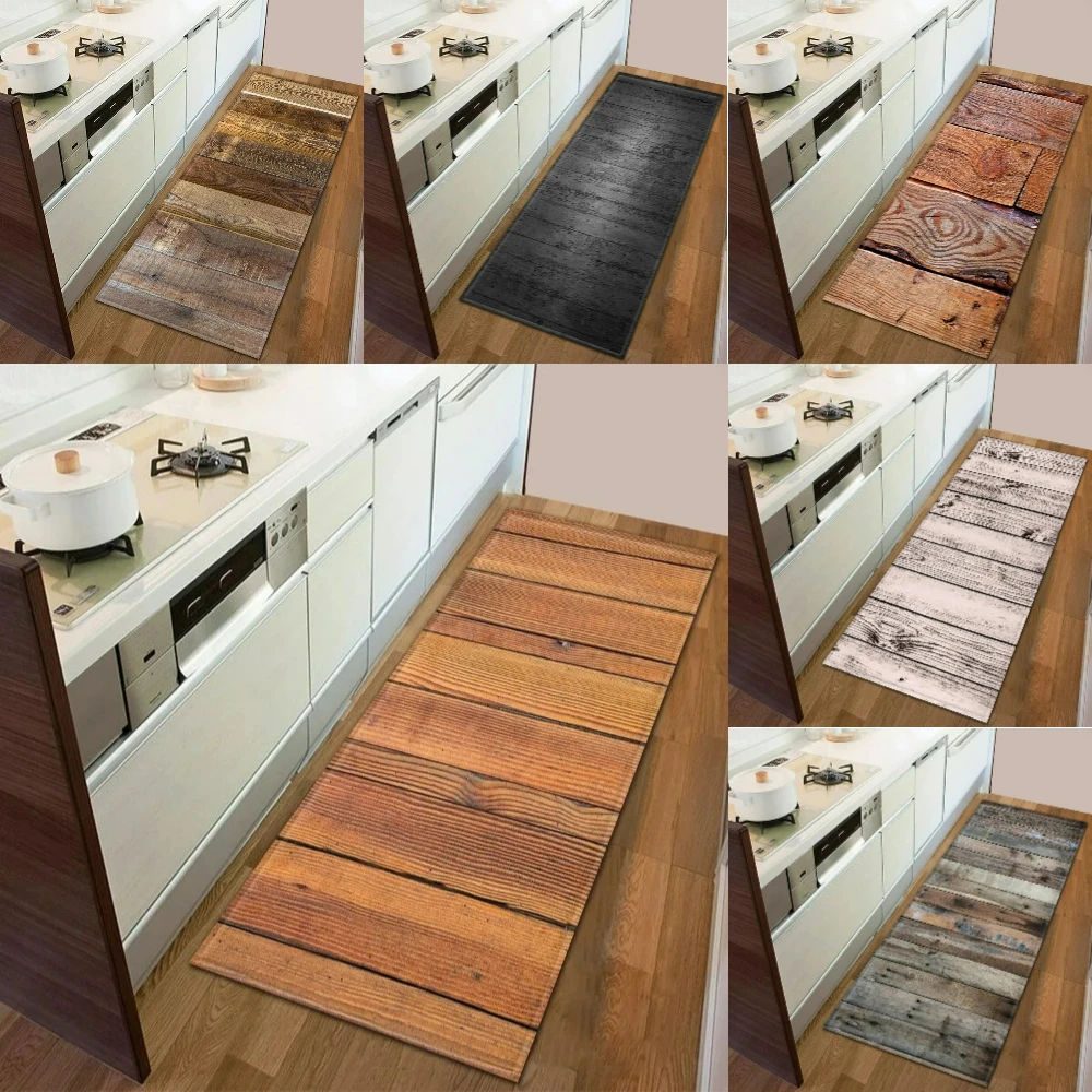 Commercial Kitchen Mats Anti Fatigue - Otantik Ahşap Tahıl Etkisi Retro Stylerunner