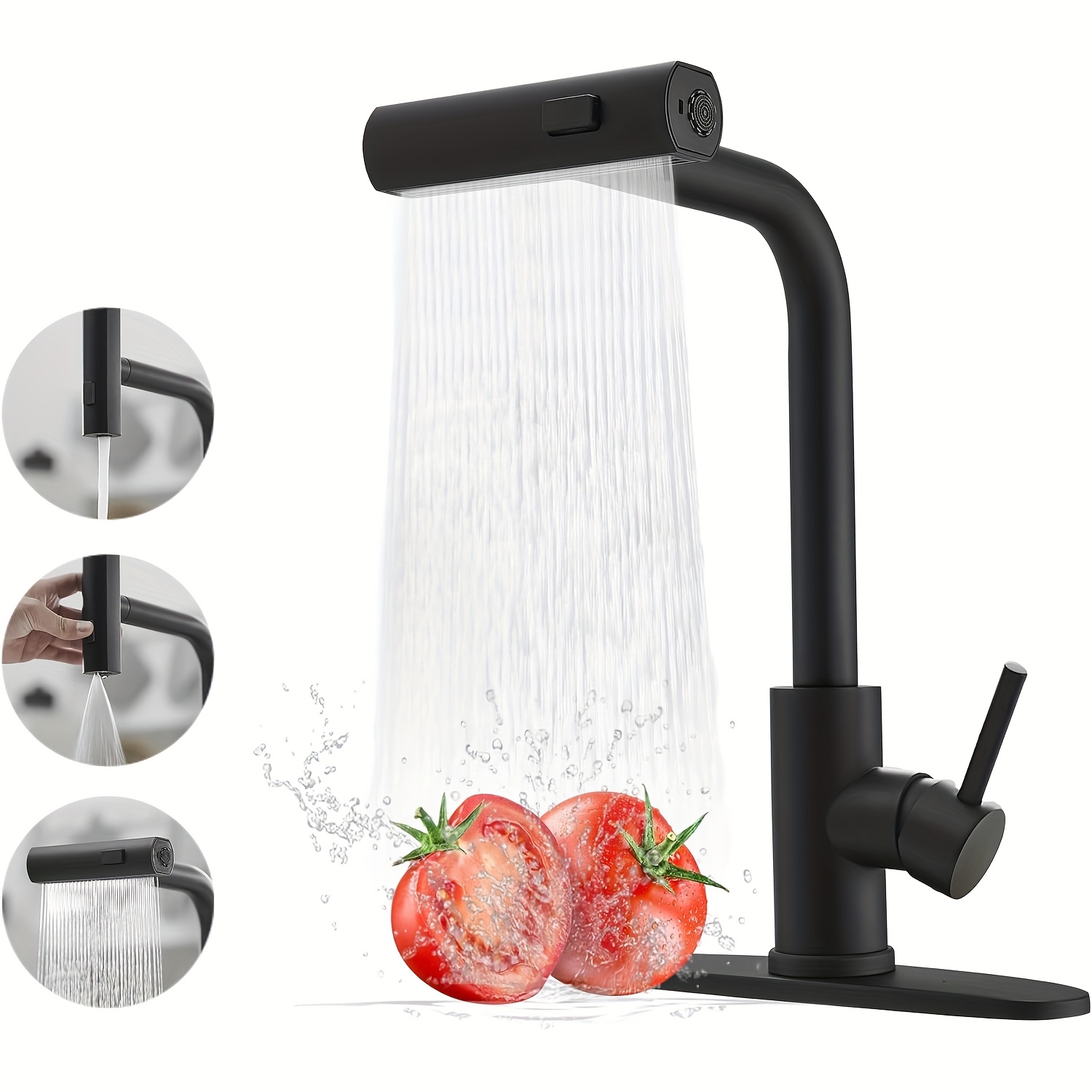 1 PC Siyah Mutfak Musluk Aşağı - Commercial Kitchen Faucet incelemesi ve fiyatı