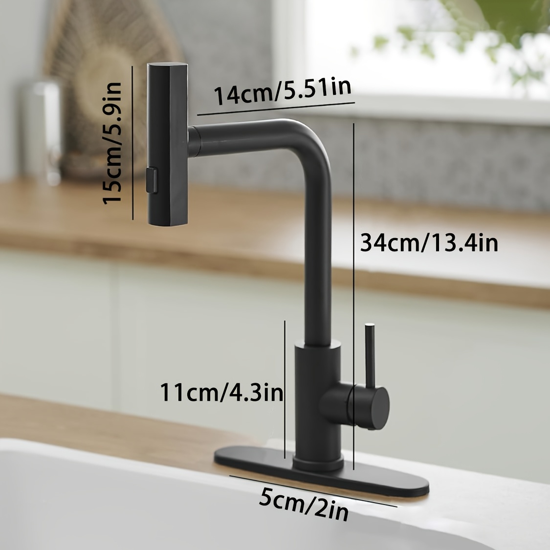 1 PC Siyah Mutfak Musluk Aşağı - Commercial Kitchen Faucet incelemesi ve fiyatı