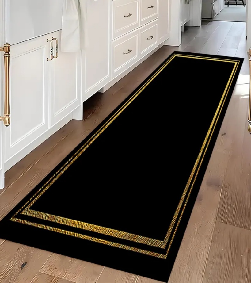 Lüks Siyah Altın Yunan Anahtar - Commercial Kitchen Non Slip Flooring incelemesi ve fiyatı